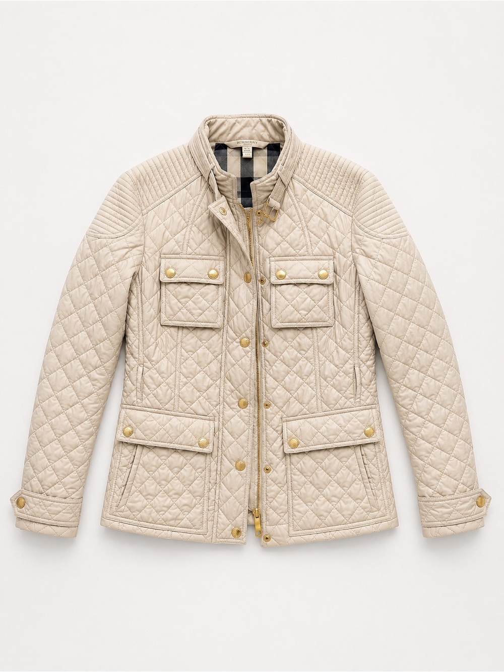 Burberry | Brit Rangemoore Quilted Utility Jacket Gold Hardware Size Large